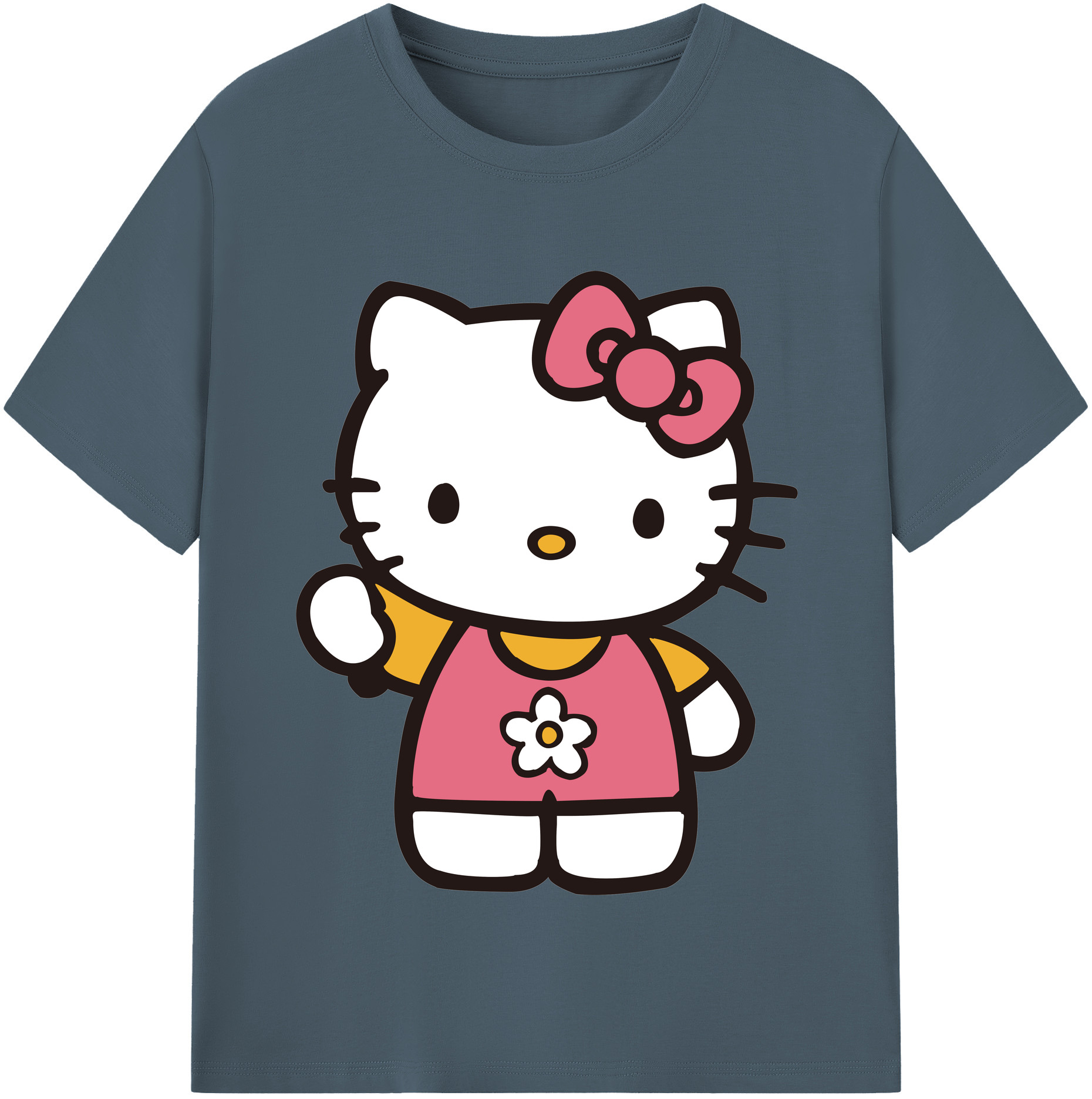 （画像用） Hello Kitty ハローキティ 綿100％半袖Tシャツ（フロントプリント）